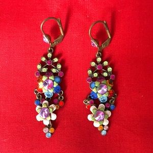 Michel Negrin vintage floral drop earrings